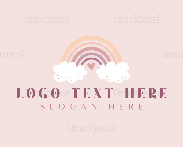 Cute Rainbow Cloud Logo