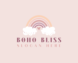 Cute Rainbow Cloud logo design