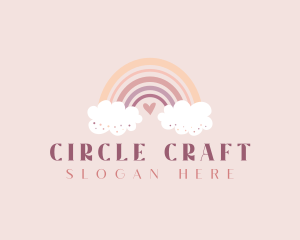 Cute Rainbow Cloud logo design