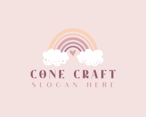 Cute Rainbow Cloud logo design