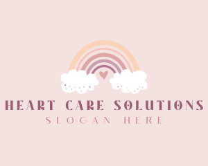 Cute Rainbow Cloud logo design