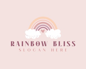 Cute Rainbow Cloud logo design