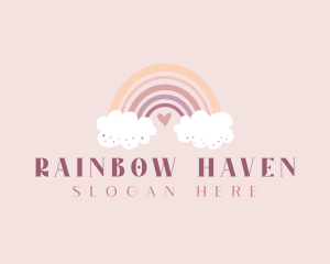 Cute Rainbow Cloud logo design