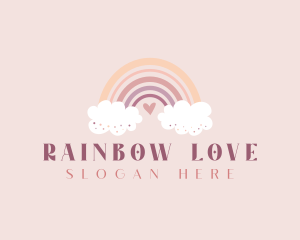 Cute Rainbow Cloud logo design