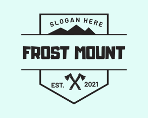 Mountain Axe Shield logo design