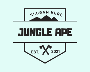 Mountain Axe Shield logo design