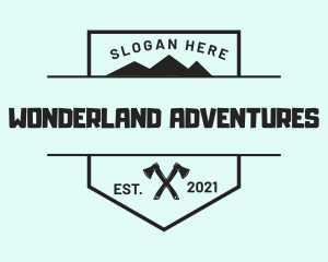 Mountain Axe Shield logo design