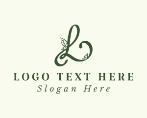 Cursive - Organic Leaves Letter L logo design