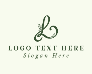 Stationery - Organic Leaves Letter L logo design