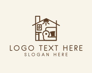 Living Room - Home Furniture Decor logo design