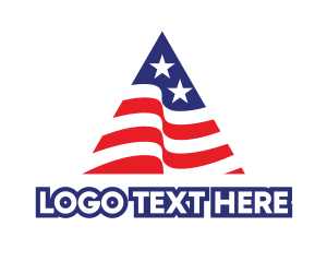 American Flag - USA Flag Triangle logo design
