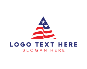 Triangle - USA Flag Triangle logo design