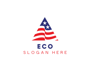 USA Flag Triangle Logo