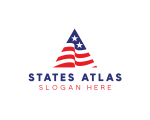 USA Flag Triangle logo design