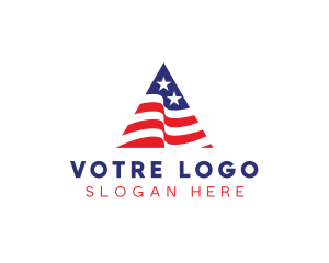 Shape - USA Flag Triangle logo design
