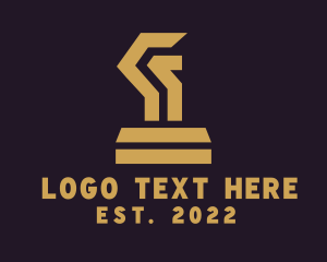 Strategy - Gold Chess Piece logo design