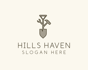 Garden Shovel Tools logo design