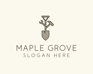 Garden Shovel Tools logo design