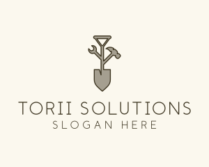 Garden Shovel Tools logo design