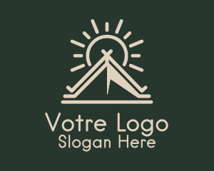 Beige - Sun Tent Campsite logo design