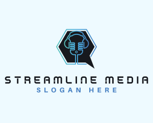 Streaming - Microphone Streaming Headphones logo design