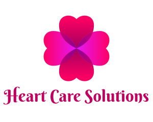 Pink Love Clover logo design