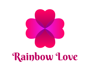 Pink Love Clover logo design