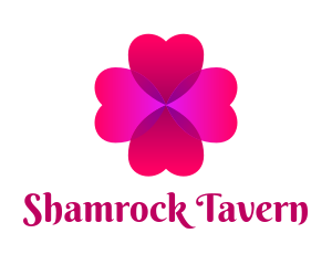 Pink Love Clover logo design