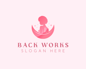 Back - Woman Moon Afro Salon logo design