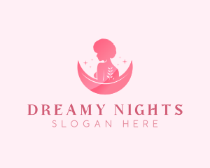 Sleepwear - Woman Moon Afro Salon logo design