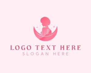 Sleepwear - Woman Moon Afro Salon logo design