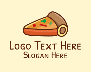 Food Truck - Pizza Pie Slice logo design