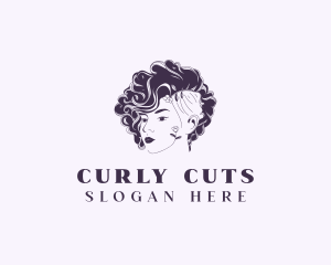 Curly - Curly Hairstyle Beauty Salon logo design