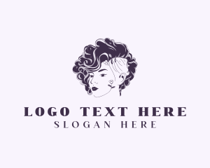 Curly - Curly Hairstyle Beauty Salon logo design
