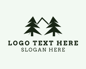 Camping - Pine Tree Mountain Nature logo design