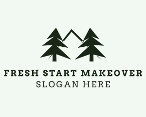 Pine Tree Mountain Nature logo design