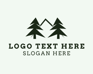Organic - Pine Tree Mountain Nature logo design