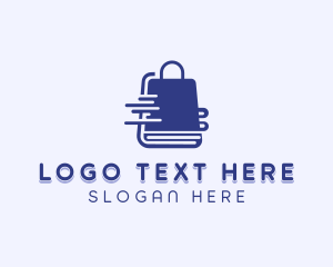 Online Shopping - Book Shopping Bag logo design