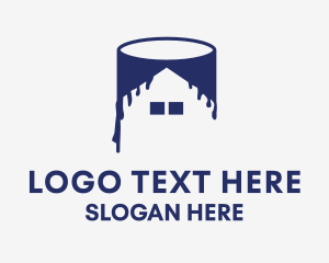 Negative Space - House Paint Bucket logo design