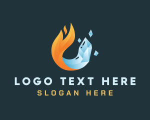 Industrial Ice Flame logo design
