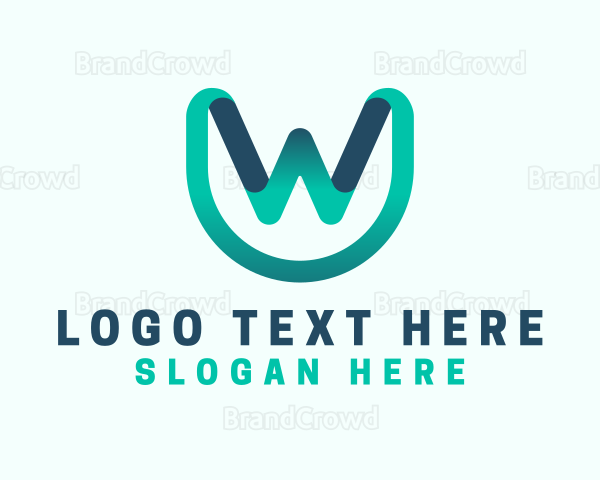 Ribbon Digital Agency Letter W Logo
