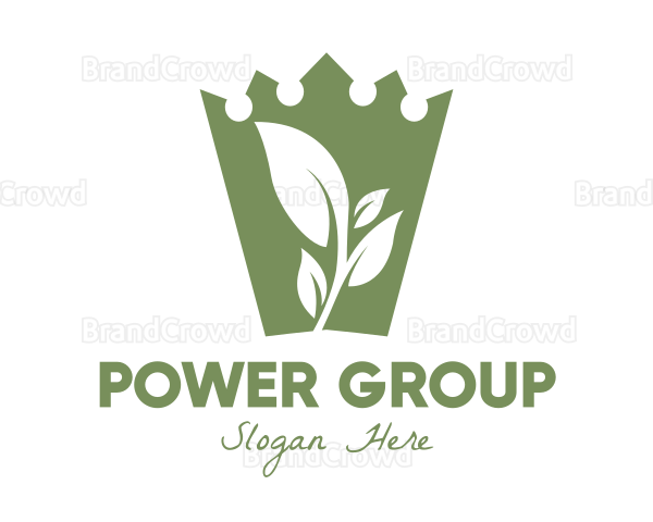 Green Crown Leaf Logo