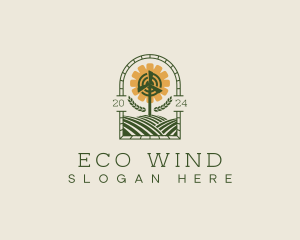 Windmill Wheat Field logo design