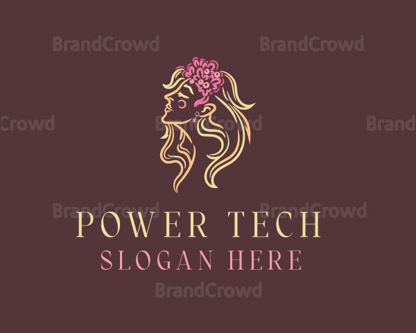 Floral Beauty Goddess Logo