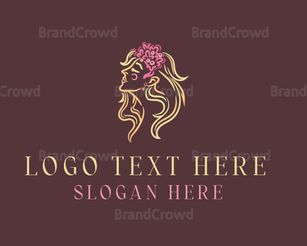 Floral Beauty Goddess Logo