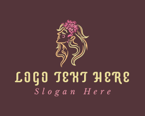 Beauty Queen - Floral Beauty Goddess logo design