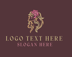 Girly - Floral Beauty Goddess logo design