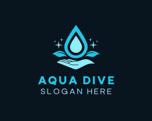 Natural Water Droplet logo design