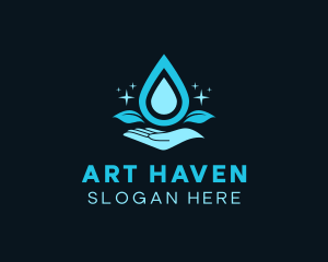 Natural Water Droplet logo design