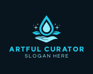 Natural Water Droplet logo design